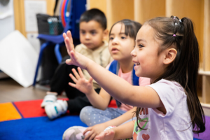 Young children learning in mobile preschool